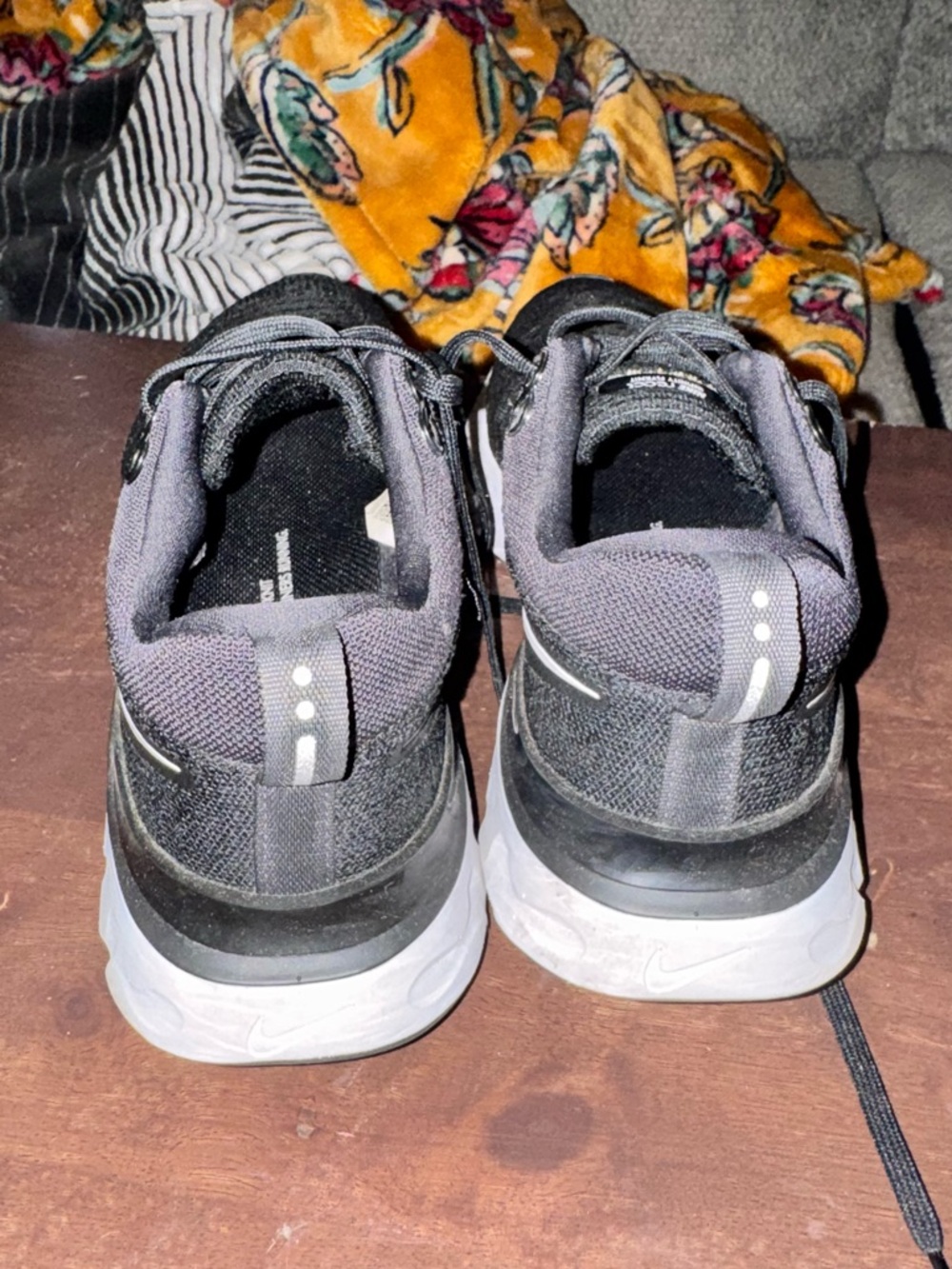 Nike Black and White Women's Knit Athletic Sneakers - Picture 3 of 9